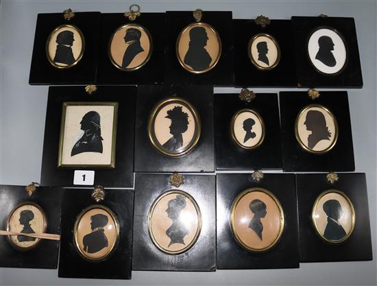 Collection of 14 silhouettes